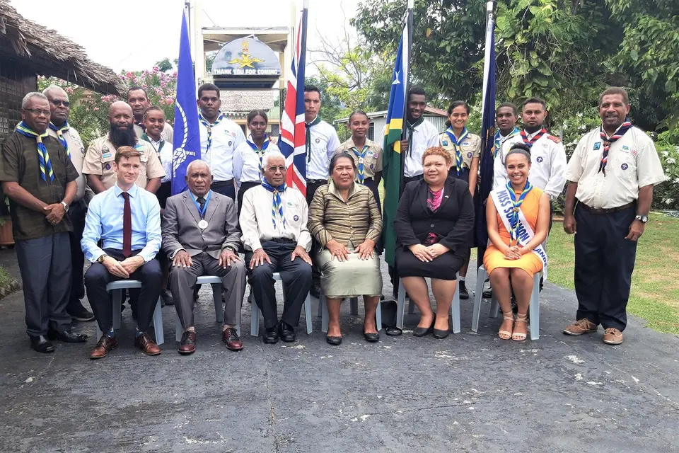 Miss Solomon Islands with the rest of the group on the occasion to mark World Scouts Day.