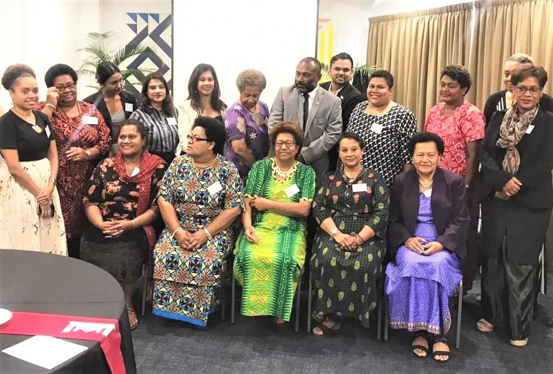 Women leaders speak out on violence against women in politics at a workshop in Fiji, March 2021.