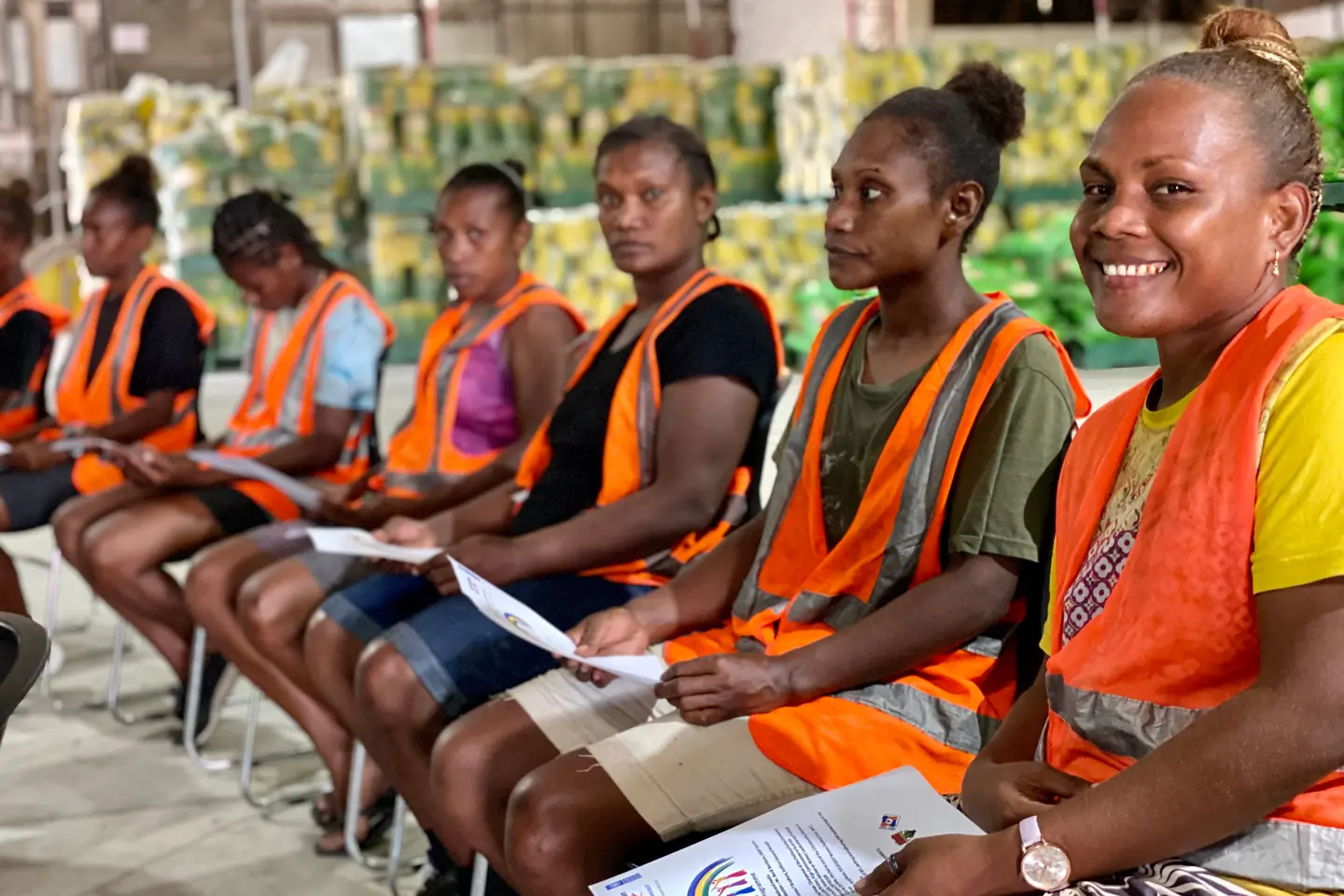 Representatives from SOLRIGHT Women Football Cup (WFC) who assisted with the OW booklets’ packing.