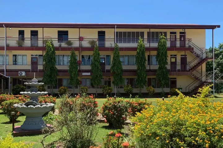 A school stands empty in Fiji.