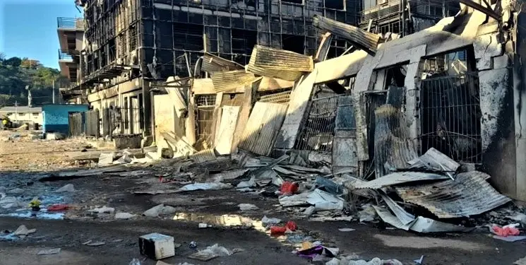 The aftermath of the looting and riots at Chinatown in central Honiara.