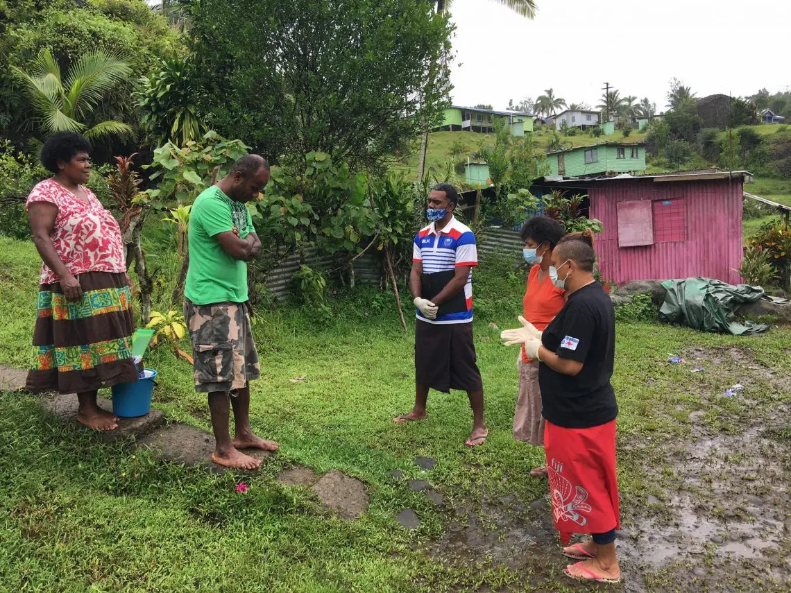 Caption: Social Empowerment and Education Programme (SEEP) staff raising awareness on COVID-19 in communities.