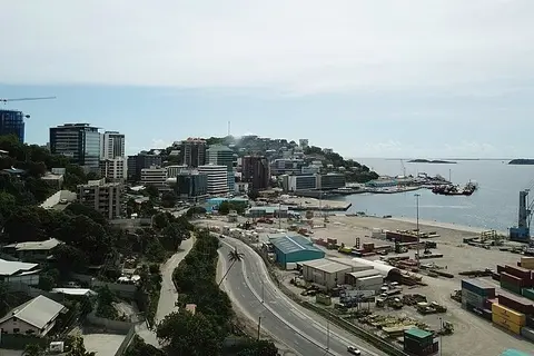 Downtown Port Moresby, the capital city of Papua New Guinea.