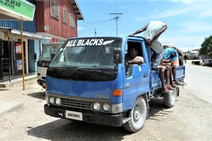 Pickup truck in Auki, Malaita's provincial capital.