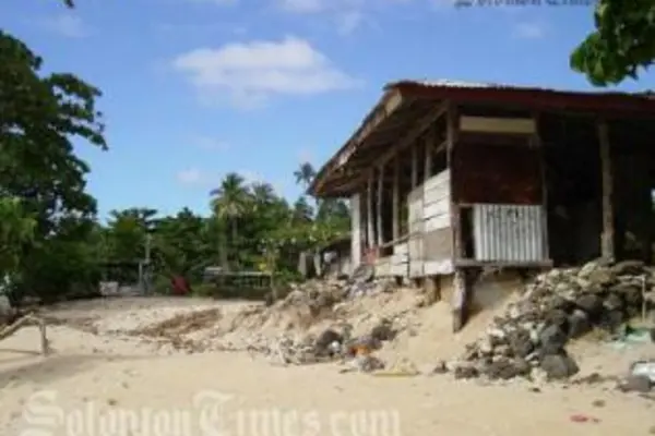 Coastal erosion in Saoluafata, Upolu, Samoa, 2005.