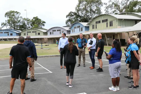 Receiving a tour of the Gold Coast Performance Centre facilities and accommodation where Solomon Islands athletes have been staying.