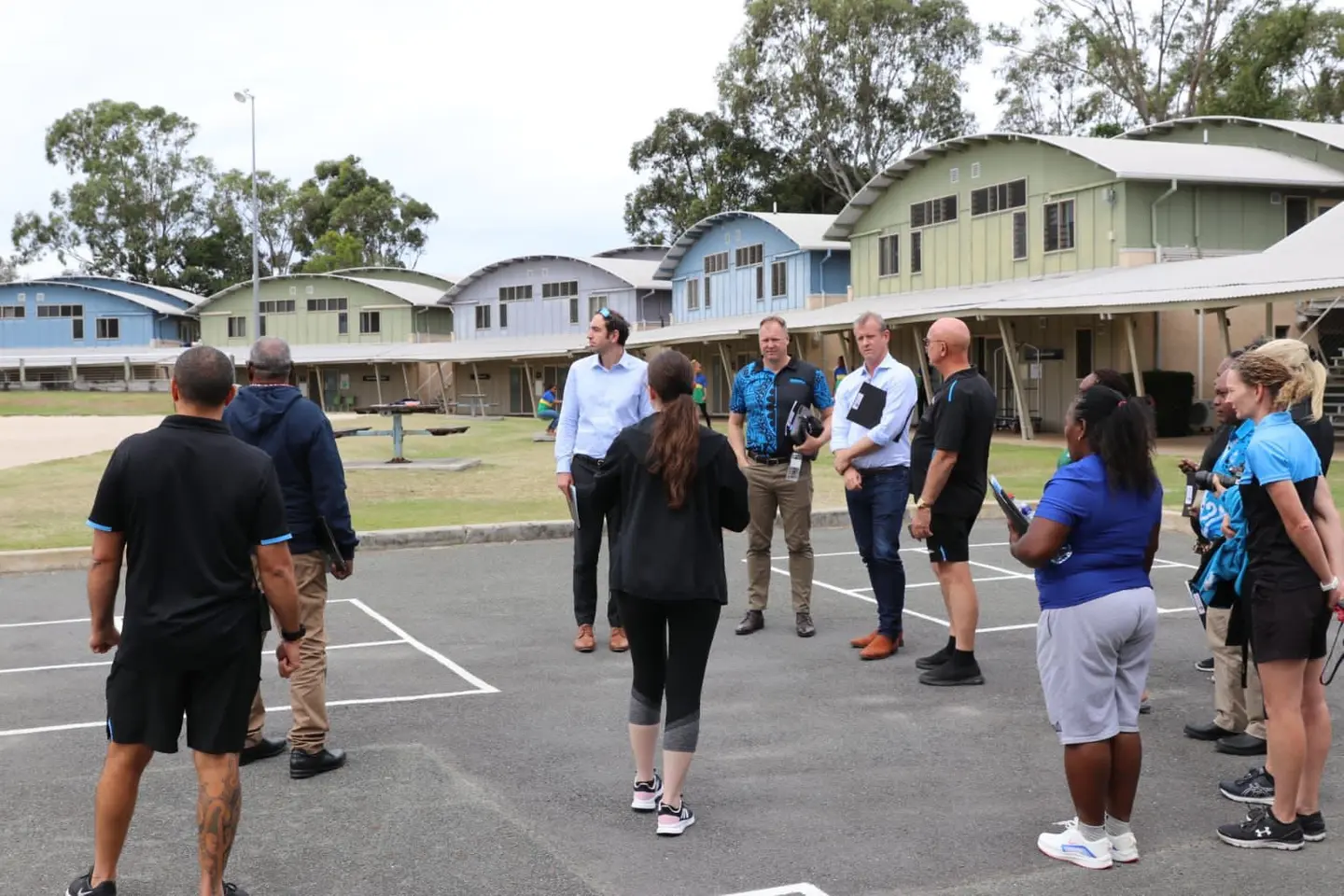 Receiving a tour of the Gold Coast Performance Centre facilities and accommodation where Solomon Islands athletes have been staying.