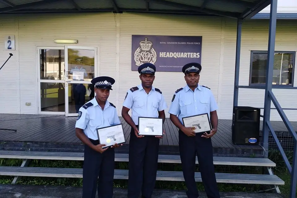 The three local police officers are now certified to  maintain and repair all Glock firearms in the RSIPF possession.