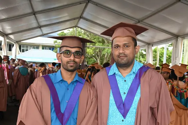 Sachil and Gyaneshwar before the graduation ceremony.