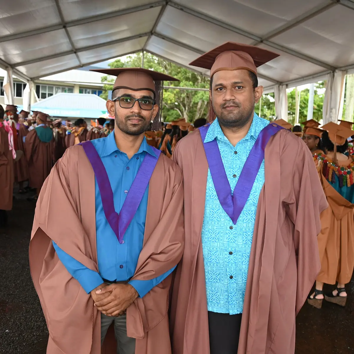Sachil and Gyaneshwar before the graduation ceremony.