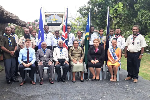 Miss Solomon Islands with the rest of the group on the occasion to mark World Scouts Day.