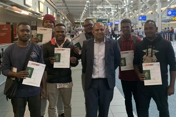 The six who are from the East Are Are constituency arrived at the Toronto International Airport and were given their work permit by the Canadian Immigration officials.