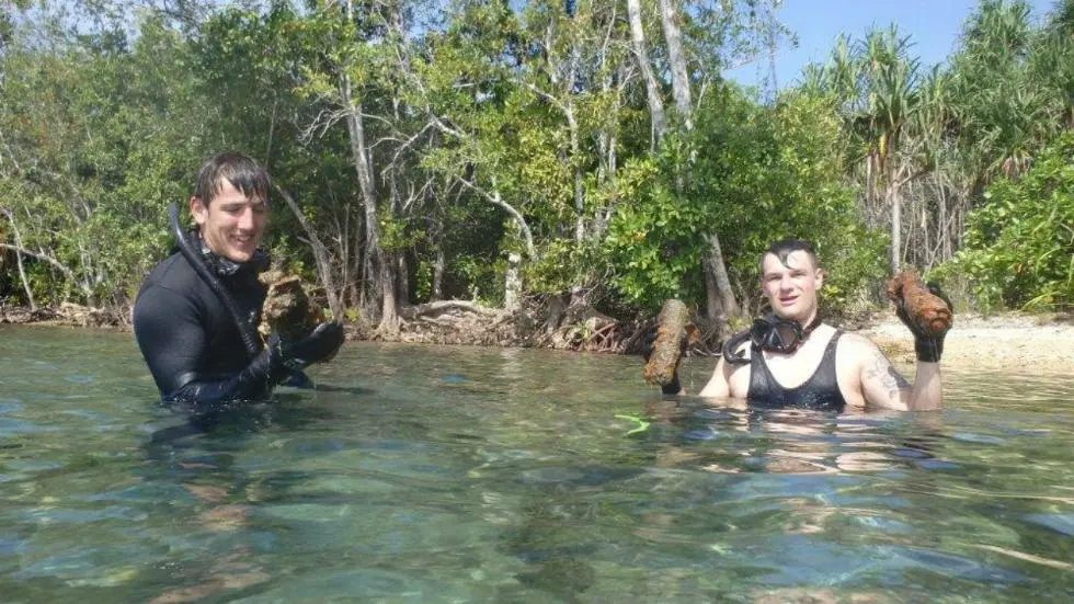 Divers from the HMNZS Mamawanui, a diving support vessel, joined forces with the Canadian Defence Force's Explosive Ordnance Disposal unit to recover the bombs in an operation dubbed Operation Render Safe 2016.