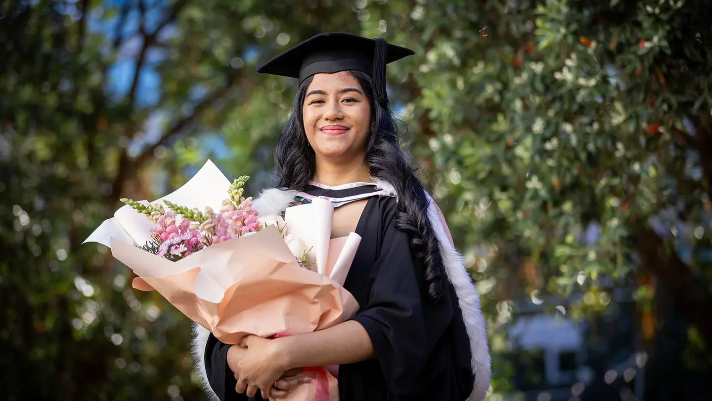 Estee Aiolupotea at her graduation at the University of Auckland on 24 September.