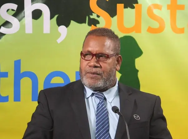 Minister of Agriculture and Livestock Hon. Senley Levi Filualea delivers his keynote address.