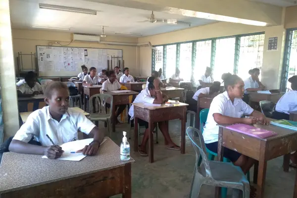 One such school adjusting to such measures is Saint Nicholas. School principal, John Lengi says social distancing is practiced in both secondary and primary classes.