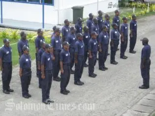 The Police recruits during their march drills at the Police Head Quarters.