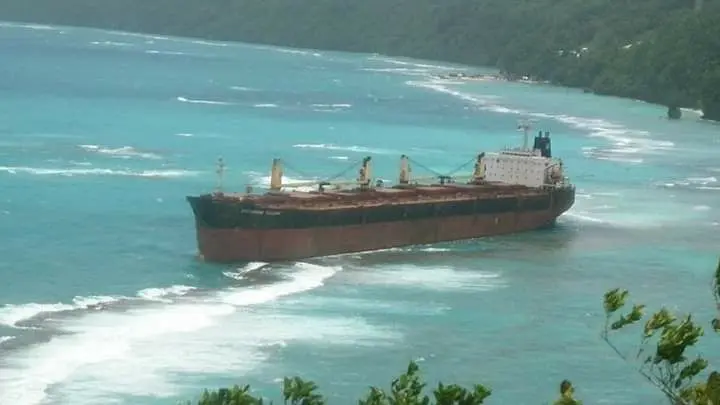 Earlier this month, the vessel went onto a reef off Rennell Island, the southernmost island in the Solomons. Rennell is located about 100 nm due south of Guadalcanal.