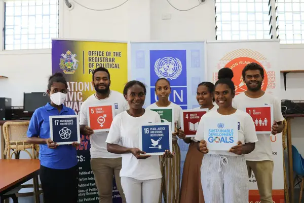 UN Volunteers like Jason, Samantha and William are highly qualified, motivated young professionals committed to serving provinces and communities in promoting peaceful elections for a peaceful Solomon Islands.