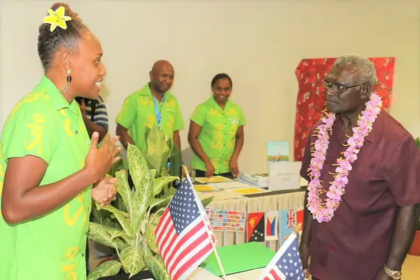 PM Sogavare is being briefed on our domestic tourism market during the tourism focus 2020 launch this year.
