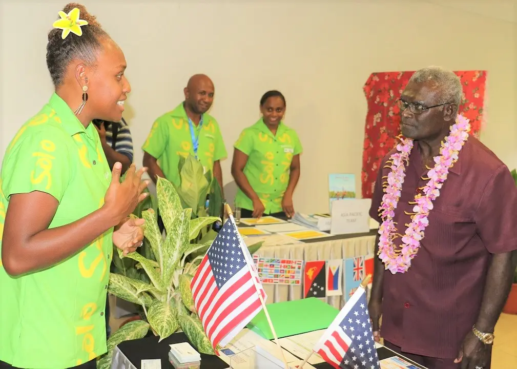 PM Sogavare is being briefed on our domestic tourism market during the tourism focus 2020 launch this year.