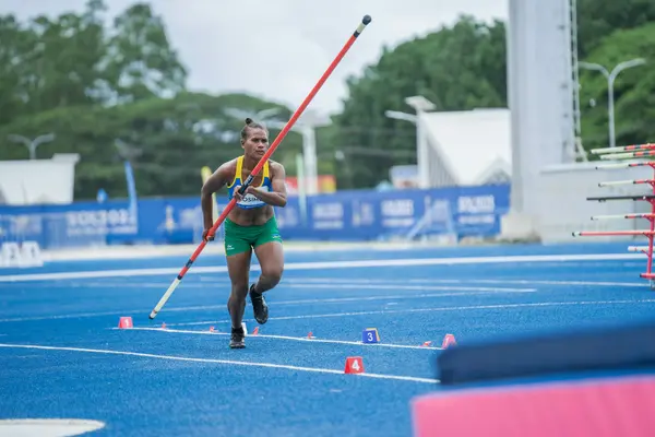 “I only learnt pole vault before competing in the Solomon Islands national) championships (a test event for the Pacific Games, held in October) and then I just waited for the Pacific Games and jumped again today. I’m very happy to win the silver.”