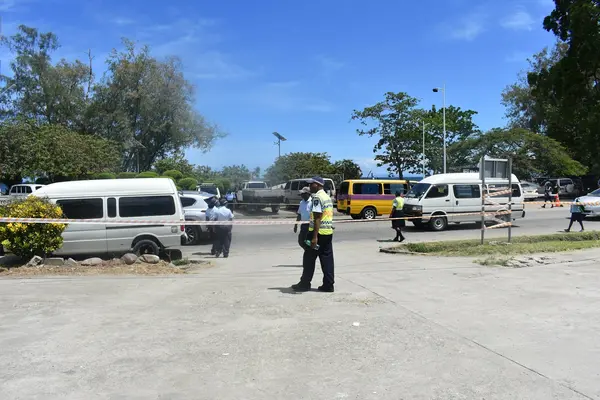 RSIPF Traffic officers are also out on the street controlling the traffic to ensure the road is safe for all vehicles and pedestrians.
