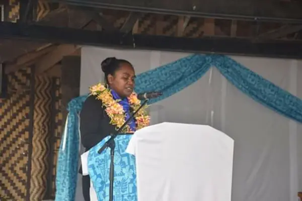 Minister of Police, National Security and Correctional Services, Hon. Tanangada at the Summit opening.