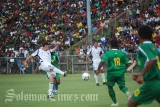 Matt Williams scores Auckland's opening goal.