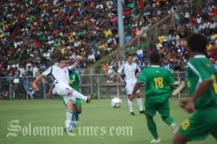 Matt Williams scores Auckland's opening goal.