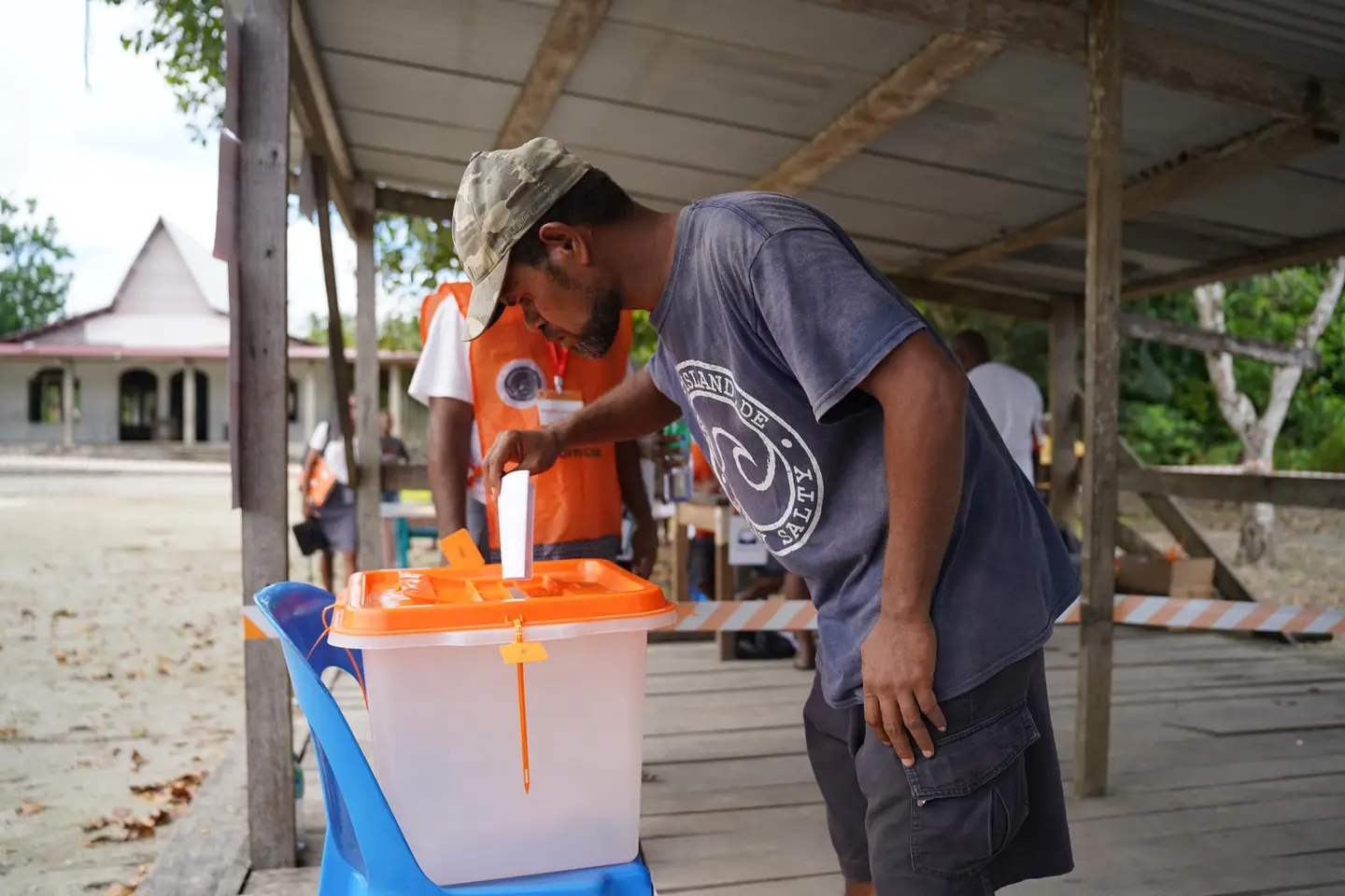 Voters casting their vote for their next Parliamentary representative.