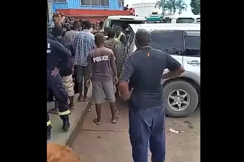The scene of the crime, body of the young female shop owner taken away by the police forensic team.