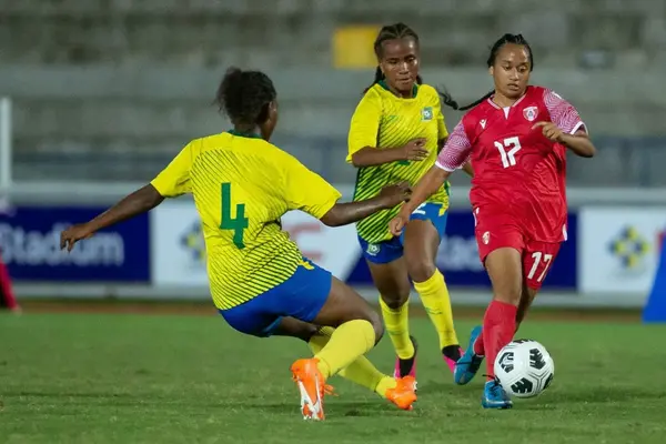 The Tahitians suffered a massive early blow when captain Hinavainui Malfatti hobbled off with looked like a serious leg injury in the first 10 minutes after she was unlucky not to have been awarded a penalty when she went down in the box.