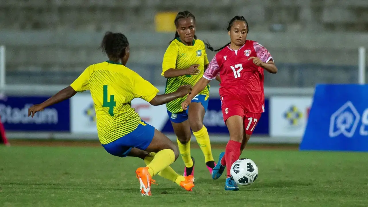 The Tahitians suffered a massive early blow when captain Hinavainui Malfatti hobbled off with looked like a serious leg injury in the first 10 minutes after she was unlucky not to have been awarded a penalty when she went down in the box.