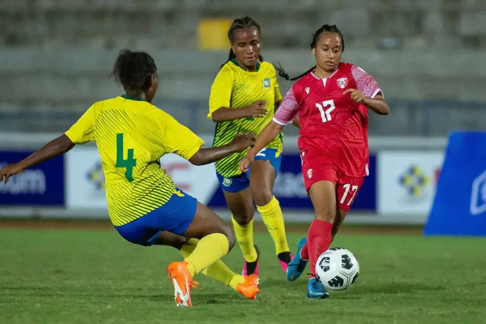The Tahitians suffered a massive early blow when captain Hinavainui Malfatti hobbled off with looked like a serious leg injury in the first 10 minutes after she was unlucky not to have been awarded a penalty when she went down in the box.