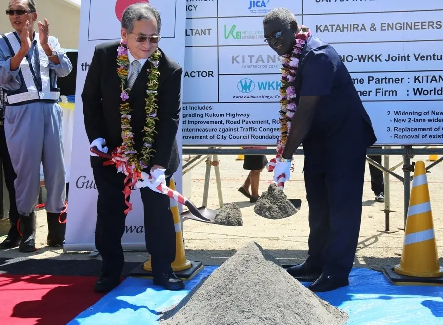 Prime Minister Manasseh Sogavare and Japanese Ambassador to Solomon Islands Kenichi Kimiya launched the construction phase of the Kukum Highway Project after the recent conclusion of the Preparatory phase.