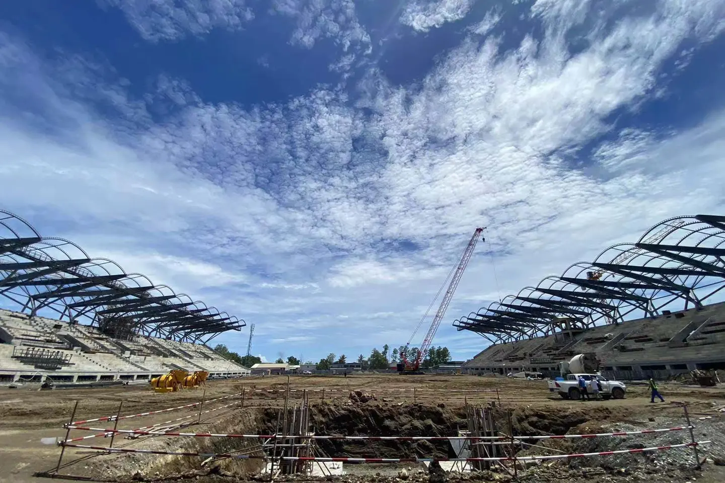 The Games stadium in East Honiara taking shape.