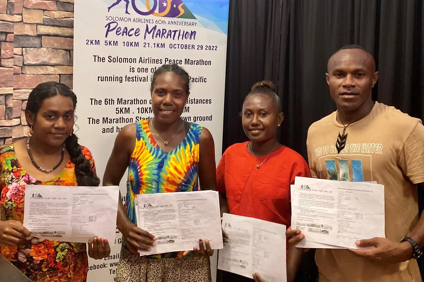 From Malaita, Sharon (2nd from left) has represented Solomon Islands at two Olympic Games, Rio 2016 and Tokyo 2020, and in August, competed at the Birmingham 2022 Commonwealth Games.