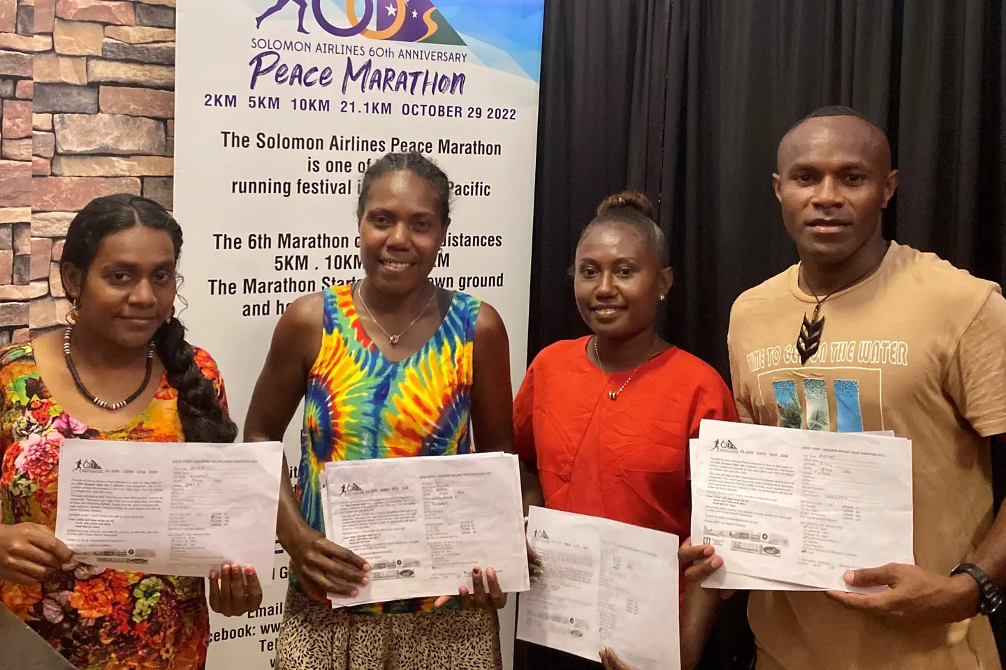 From Malaita, Sharon (2nd from left) has represented Solomon Islands at two Olympic Games, Rio 2016 and Tokyo 2020, and in August, competed at the Birmingham 2022 Commonwealth Games.