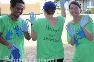 The mural will help to promote clean hands and hygiene in the hospital.