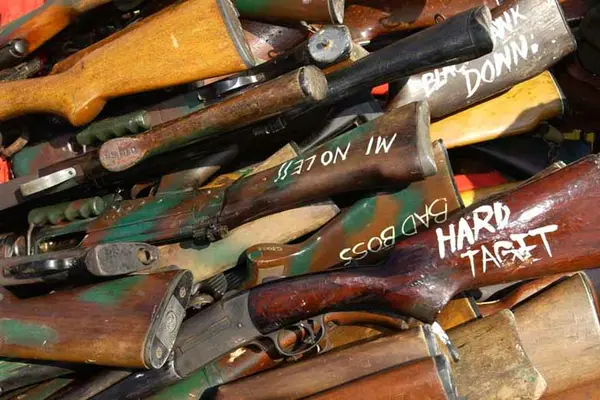 Illegal weapons that were handed in by former militants at the height of the ethnic tensions.
