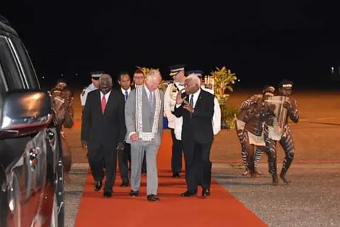 Prince Charles Arrives in Honiara