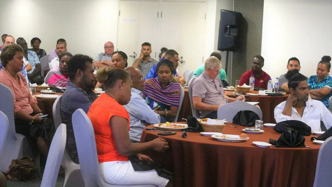 More than sixty (60) business representatives and members of the private sector attended the event to hear Permanent Secretary Dentana present an update on the implementation of the Solomon Islands Government’s Economic Stimulus Package.