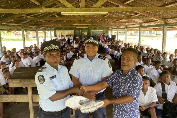 The RSIPF Team concluded the awareness program with presentation of soccer balls to the school.