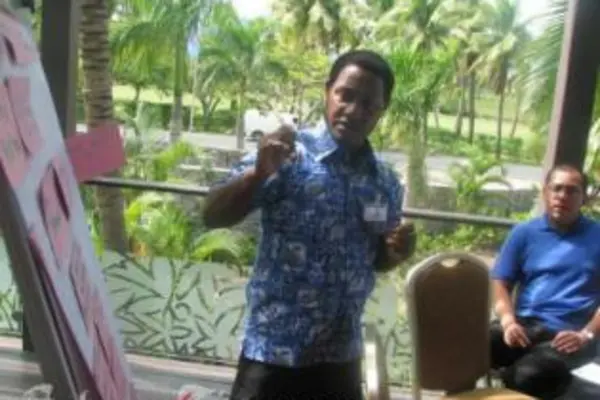 Mr. Rex Tara, from the Solomon Islands, is also one of the facilitators in the Peace Building workshop.