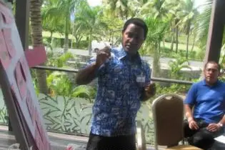 Mr. Rex Tara, from the Solomon Islands, is also one of the facilitators in the Peace Building workshop.