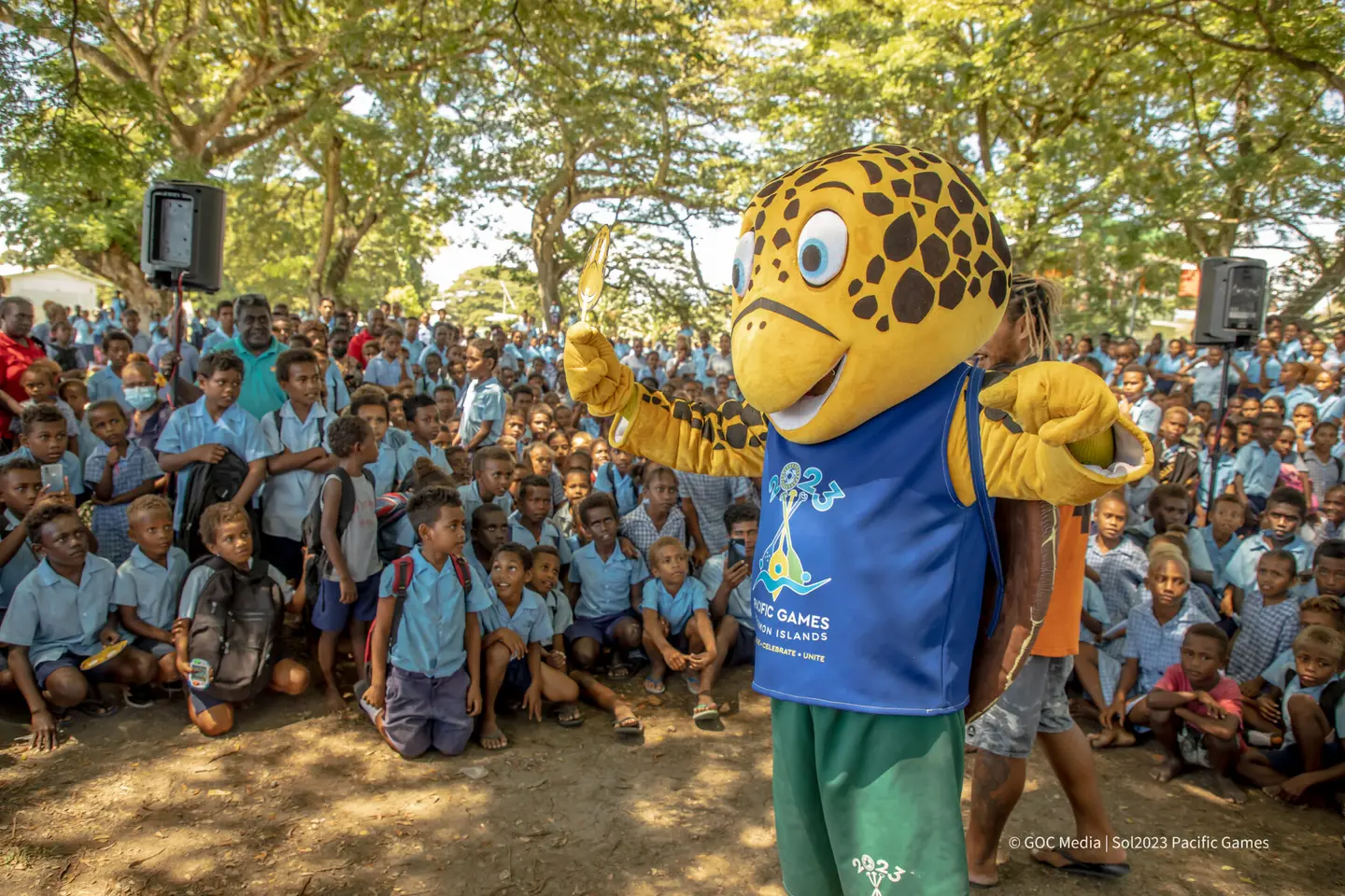 The visits also gave schools the opportunity to meet the fun-loving ‘SOLO’, the Sol2023 Pacific Games Mascot.