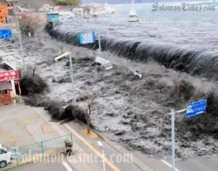 The devastating tsunami was triggered by a massive earthquake measuring 8.9 on the Richter scale.