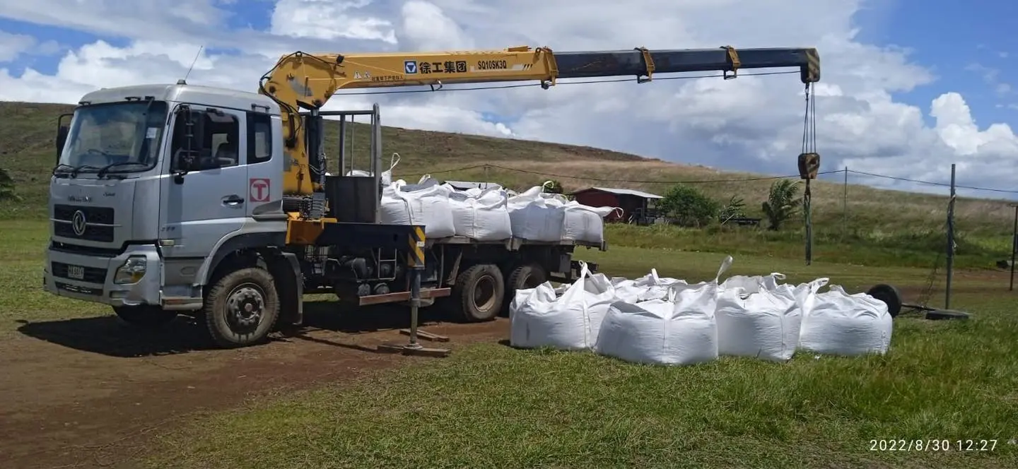Materials for the borehole construction off loaded on site.