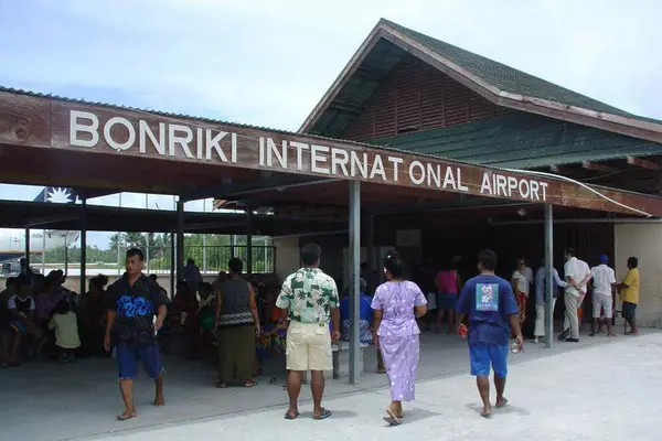Bonriki International Airport in Kiribati, located in its capital, Tarawa.